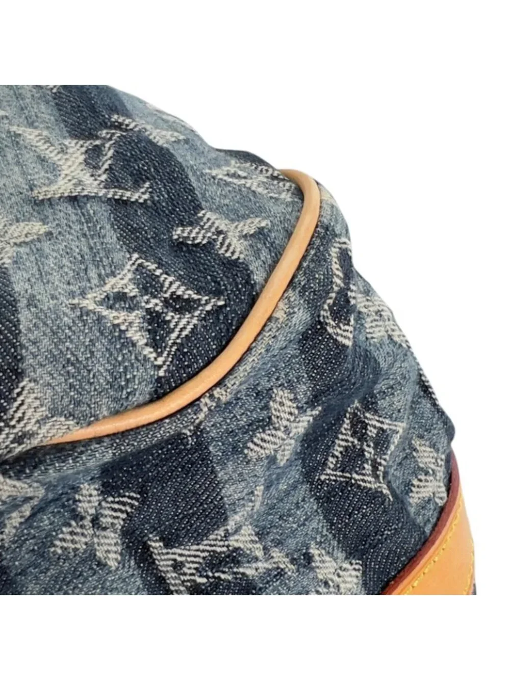 Louis Vuitton Monogram Denim Cavaliere GM Handbag Blue 2-Way